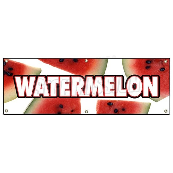 WATERMELON BANNER SIGN fruit stand farmers market farm picked juicy melon